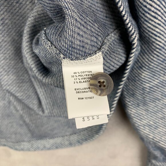 Johnnie-O Mens Carl Stretch Knit Flannel Lodge Shirt XL Twilight Blue Striped - Picture 7 of 9